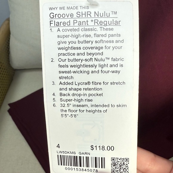 NWT Lululemon Groove Super High Rise Pant Nulu *Regular 32.5" - Picture 3 of 3